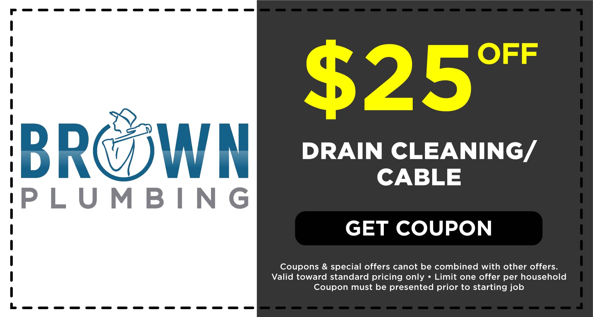 Brown Plumbing Drain Cleaning Coupon