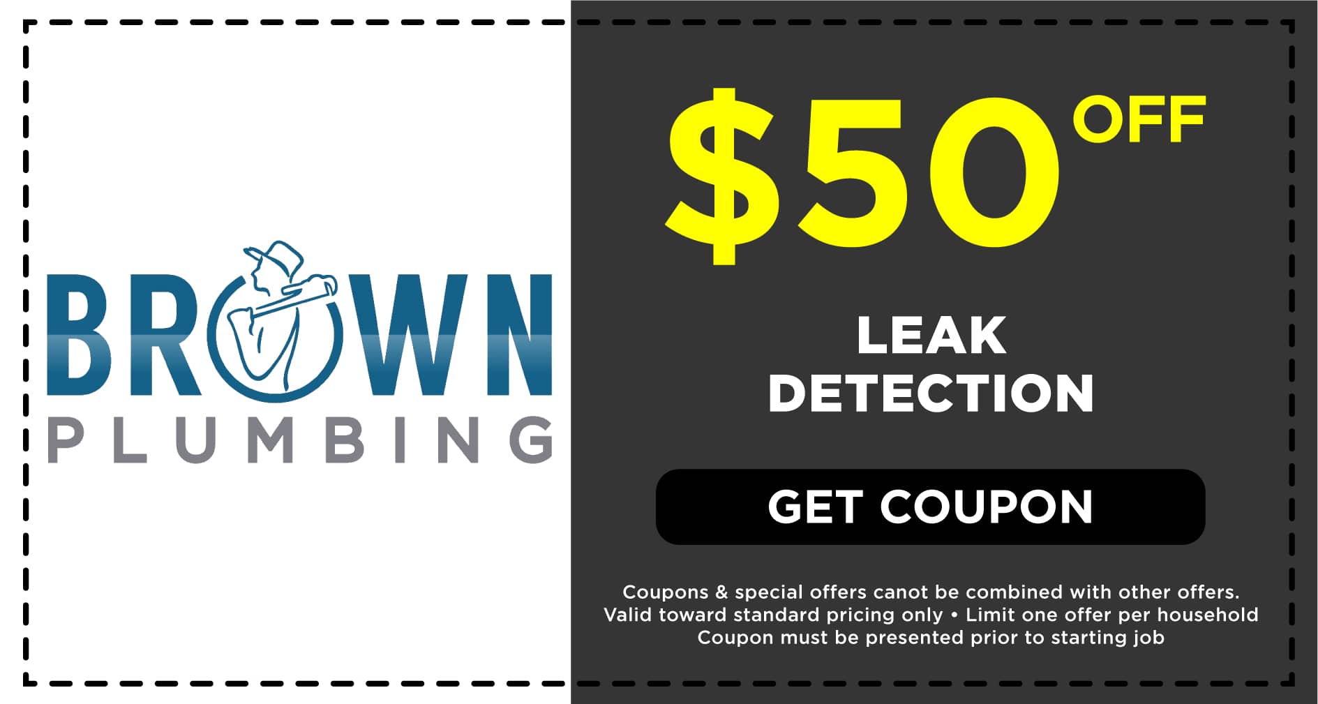 Brown Plumbing Leak Detection Coupon