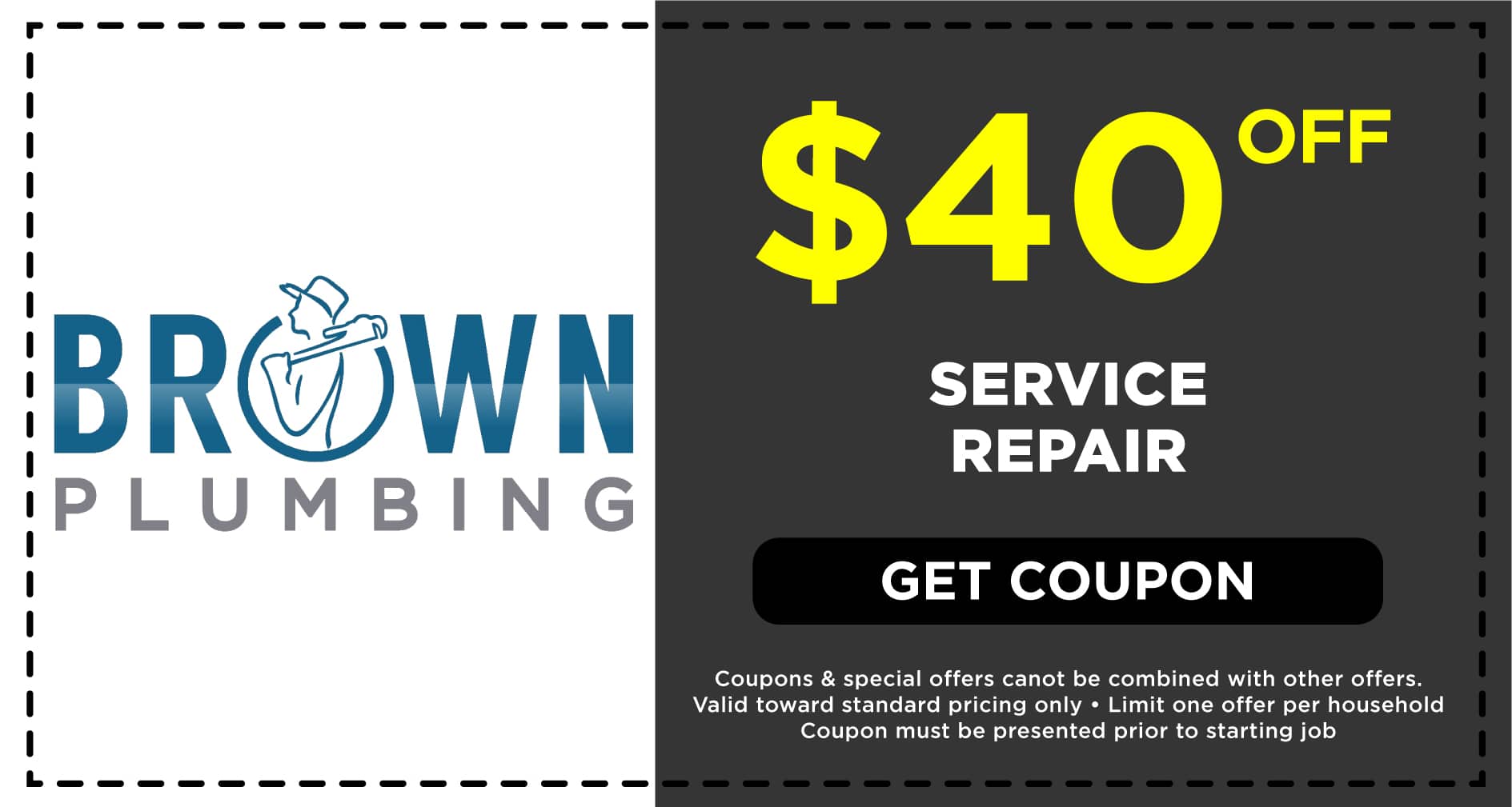 Brown Plumbing Service Repair Coupon